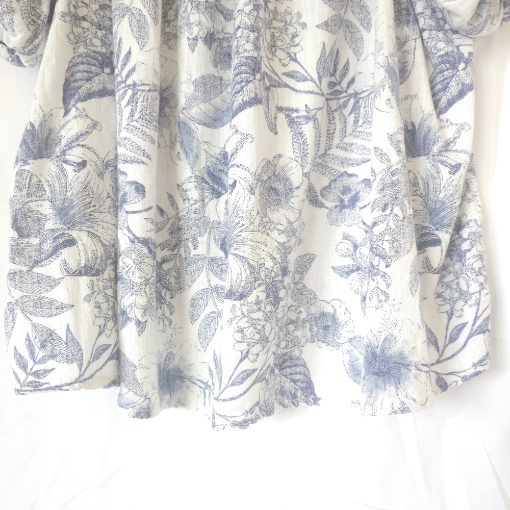 Floral Off-Shoulder Top - Blue and White - Picture 3 of 10